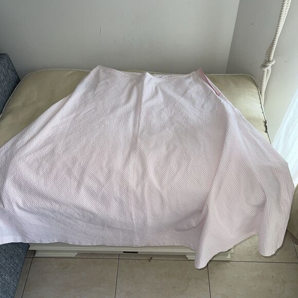 Vintage Ralph Lauren Size 12 Pink Seersucker flare flowing Skirt - Picture 9 of 11